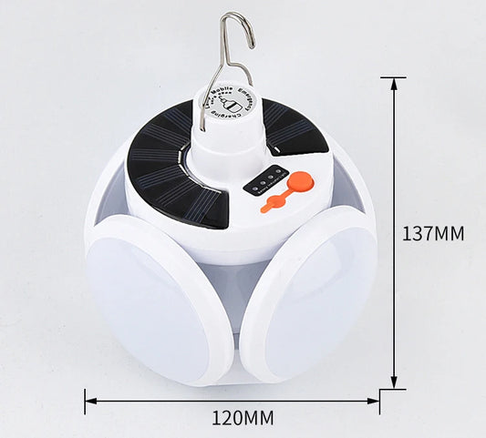 Lampe LED rechargeable, lanterne d'extérieur étanche, lampe solaire USB