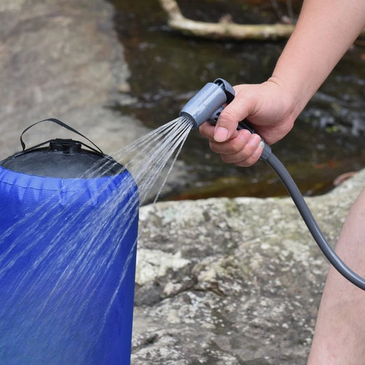 Pompe à pied Camping douche léger PVC gonflable pression sac d'eau Portable en plein air plage randonnée bain Kit de lavage