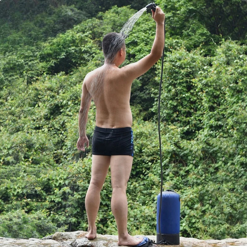 Pompe à pied Camping douche léger PVC gonflable pression sac d'eau Portable en plein air plage randonnée bain Kit de lavage