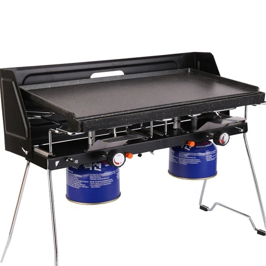 Plancha à gaz portable HIX Outdoor, coupe-vent, pliable, pour le camping