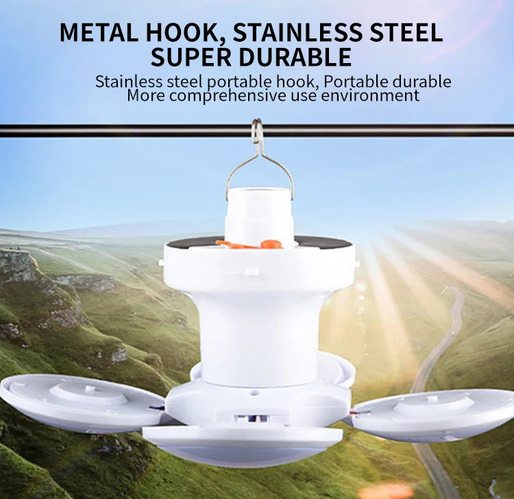 Lampe LED rechargeable, lanterne d'extérieur étanche, lampe solaire USB