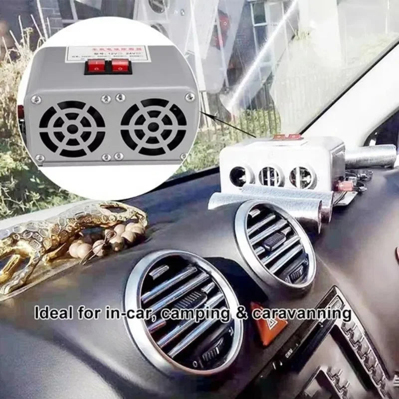 Ventilateur de chauffage de voiture 12V 24V 800W, dégivreur de pare-brise, chauffage d'air, 3 Ports pour camping-car, remorques, camions