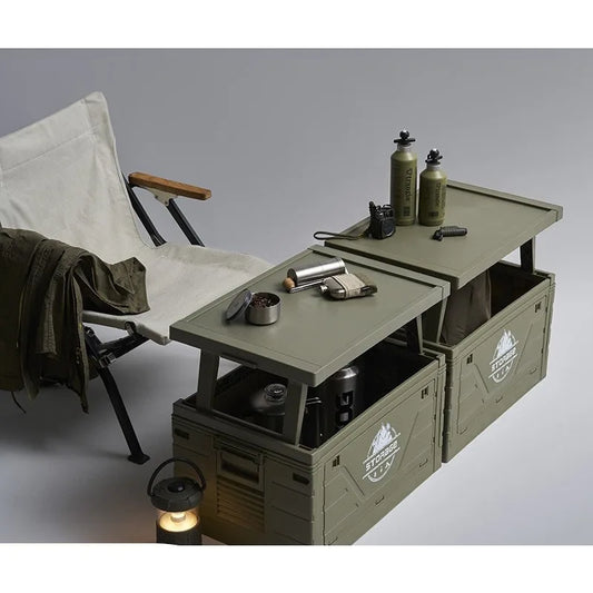 Boîte pliante de camping en plein air, camping avec table, boîte d'organisation de pique-nique de camping, boîte de rangement à domicile, boîte de rangement