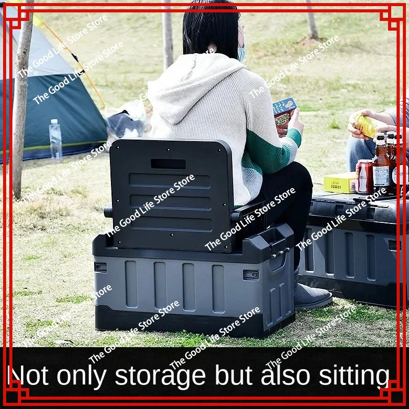 Boîte de rangement pliante, peut s'asseoir épais voiture/cuisine, boîte de rangement de Camping, voiture de secours, grand stockage mobile en plein air