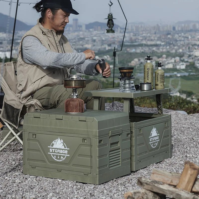 Boîte pliante de camping en plein air, camping avec table, boîte d'organisation de pique-nique de camping, boîte de rangement à domicile, boîte de rangement