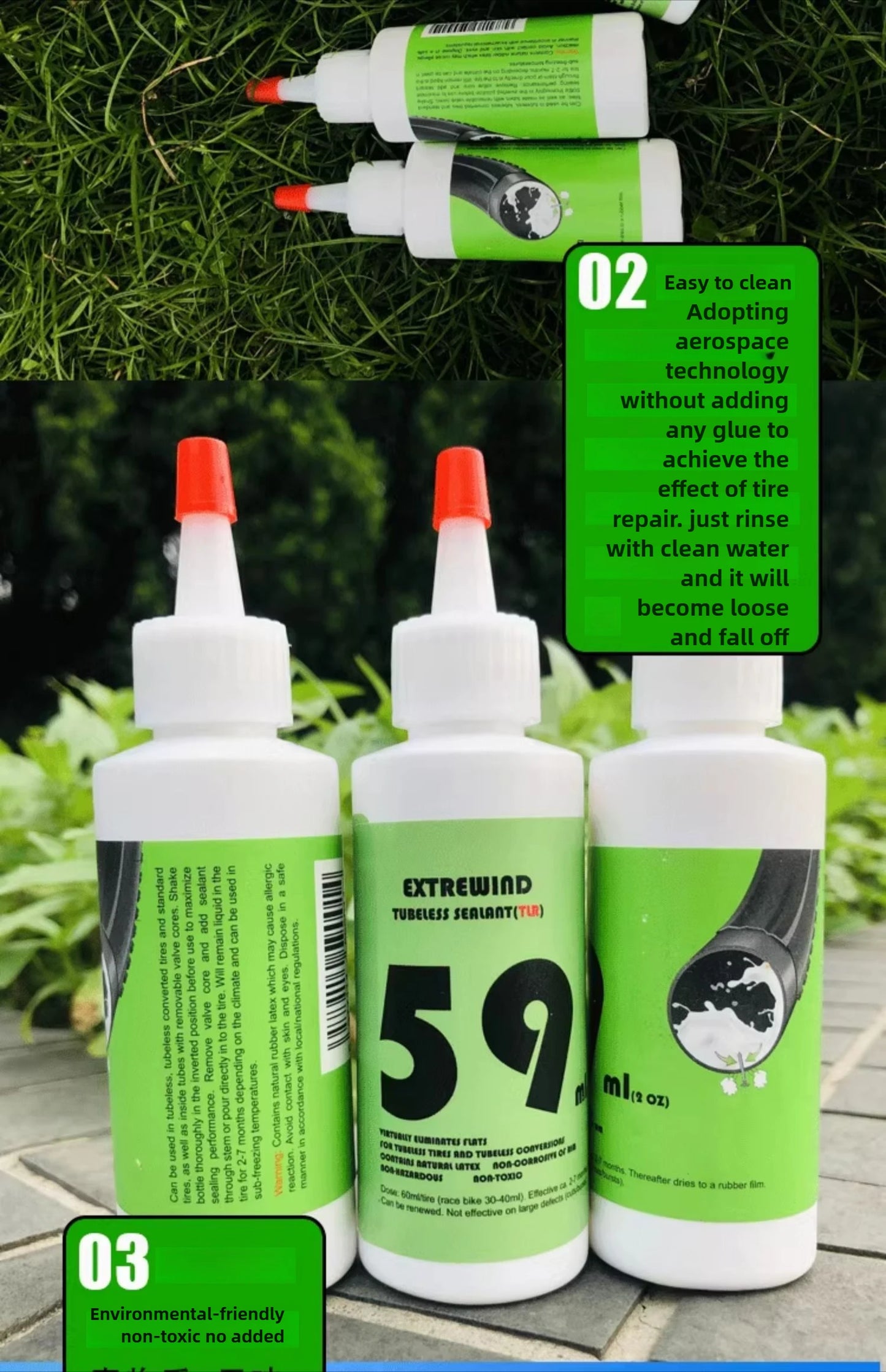 Latex auto-réparable liquide VTT vélo de route tubeless pneu réparation outil colle accessoire de conduite