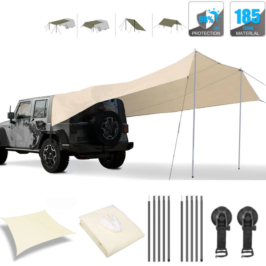 Auvent imperméable bâche tente ombre Camping en plein air voiture auvent côté Pergola voiture queue tente auvent pour camping-car camping-car Suv
