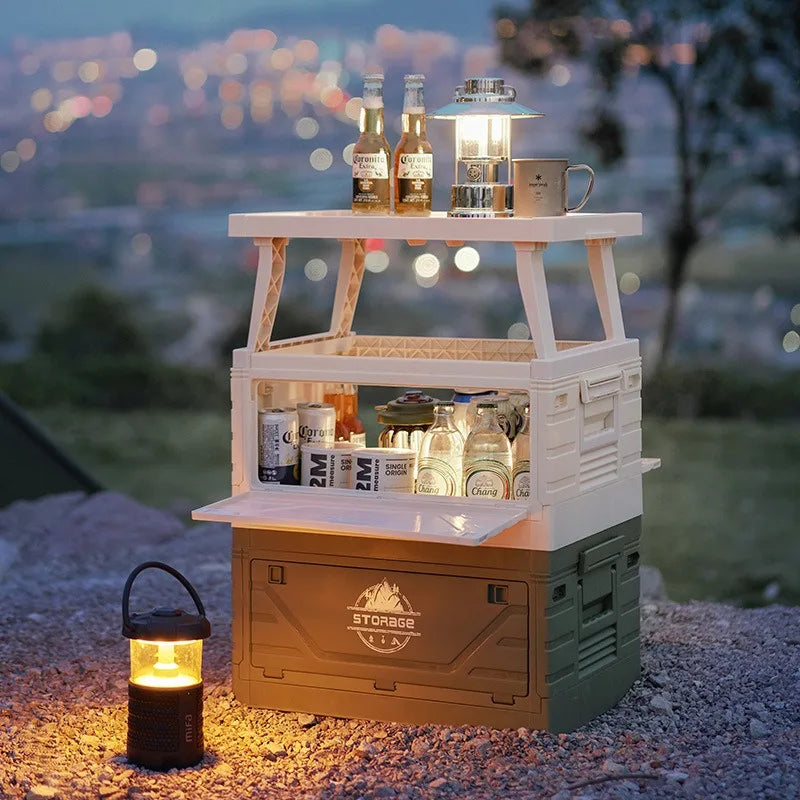 Boîte pliante de camping en plein air, camping avec table, boîte d'organisation de pique-nique de camping, boîte de rangement à domicile, boîte de rangement