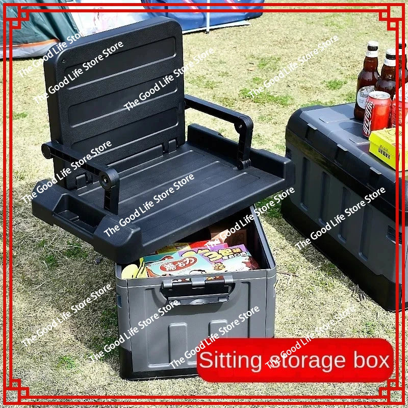 Boîte de rangement pliante, peut s'asseoir épais voiture/cuisine, boîte de rangement de Camping, voiture de secours, grand stockage mobile en plein air