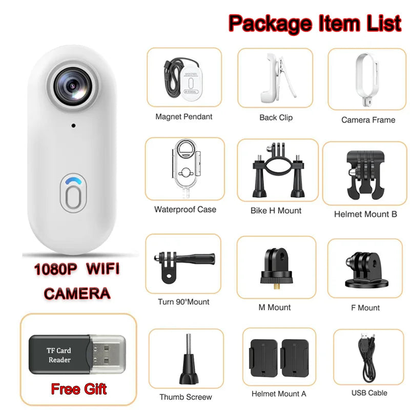 2025 magnétique 4K POV Cam petit enregistreur de sport casque support de vélo Mini caméra micro sans fil Ultra Portable DV Vlog enregistrement d'action